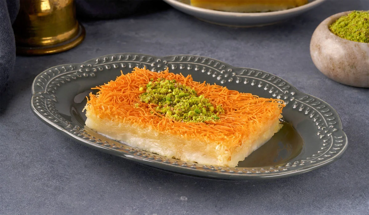 Knafeh is a delicious traditional Middle Eastern dish